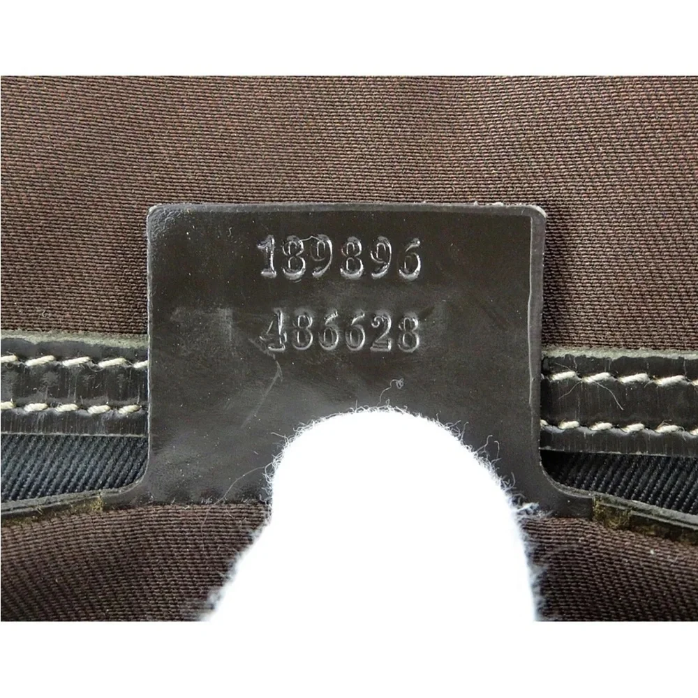 Gucci Supreme pvc coated canvas and leather tote bag deep brown